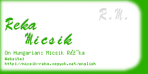 reka micsik business card